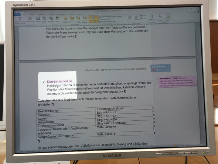 Windows-Lupe: Vorschau im Vollbildmodus