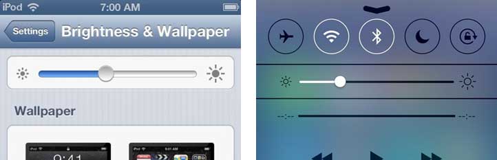 Schieberegler in iOS 6 und iOS 7